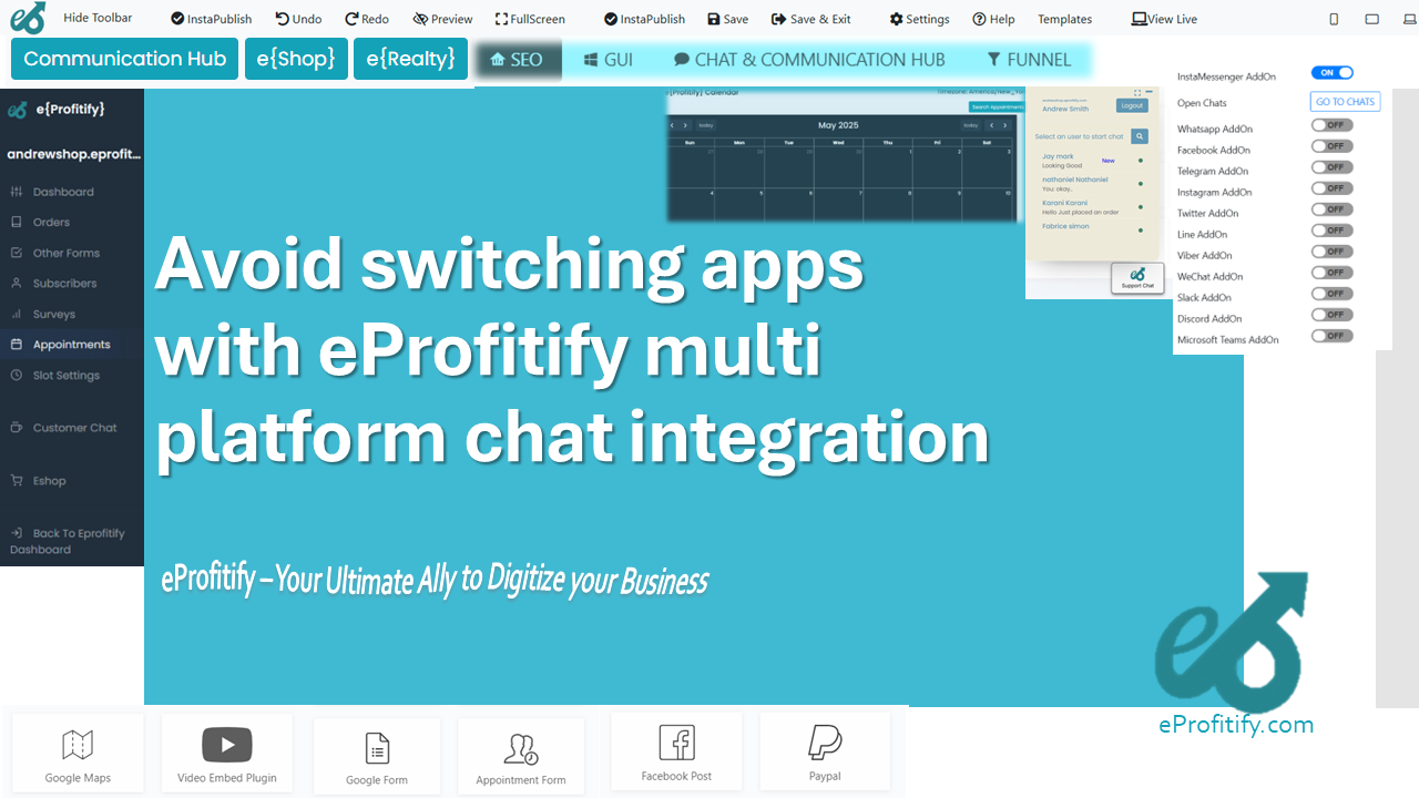 Avoid switching apps with eProfitify multi platform chat integration